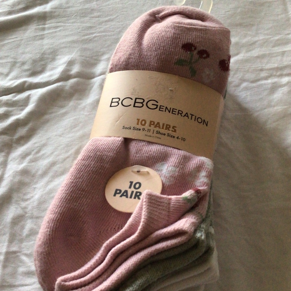 BCBGeneration Pink Floral No-Show Socks - 10 Pack